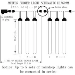 Lumières De Noël Kordain En Plein Air, Lumières De Douche Meteor Tombant Des Lumières D'étoile 12 Pouces 8 Tubes 144 Lumières De Neige Icicle LED Lumières De Pluie Pour Noël Arbre Halloween Décoration De Fête, UL Plug, Blanc 13 Lumières De Noël Kordain En Plein Air, Lumières De Douche Meteor Tombant Des Lumières D'étoile 12 Pouces 8 Tubes 144 Lumières De Neige Icicle LED Lumières De Pluie Pour Noël Arbre Halloween Décoration De Fête, UL Plug, Blanc -Oui || N/A || pearhead 419pVA cqL. AC US1000