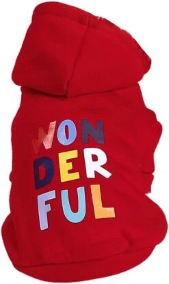 Chien Vêtements Chien Sweat Pullover Hoodie Cozy Chaud D'hiver Manteau Outfit Hoodie Chien Manteau, Chiot Sweatshirts Pour Petits Chiens Garçon Fille De Noël Chihuahua Chandail Chien Veste Chat Chandail Rouge M