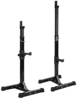 Cadeau De Noël 2 Pcs Réglable Squat Rack Banc Presse Puissance Poids Rack Barbell Stand Gym Home