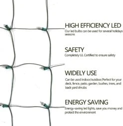 HISHINY LED Noël Net Lumières Décorations De Noël En Plein Air Lumières 5ftx5ft 100LED Fil Vert, Connectable Bush Mesh Net Lights String Pour Halloween Fête De Noël,Arbrisseau,Yard,Tree（Rouge Et Vert -Oui || N/A || pearhead 512aVd297PL. AC SL1001