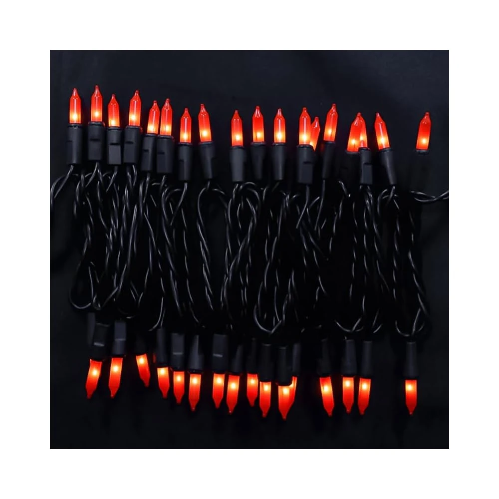 MULTI-SPARKING Éclairage Halloween Extérieur Orange - 35 Count Incandescent Mini Lumières De Noël Pour Décorations Halloween Intérieure Et Extérieure, 8.5 Pieds Fil Noir Halloween String Lights Set 6 MULTI-SPARKING Éclairage Halloween Extérieur Orange - 35 Count Incandescent Mini Lumières De Noël Pour Décorations Halloween Intérieure Et Extérieure, 8.5 Pieds Fil Noir Halloween String Lights Set - Image 4