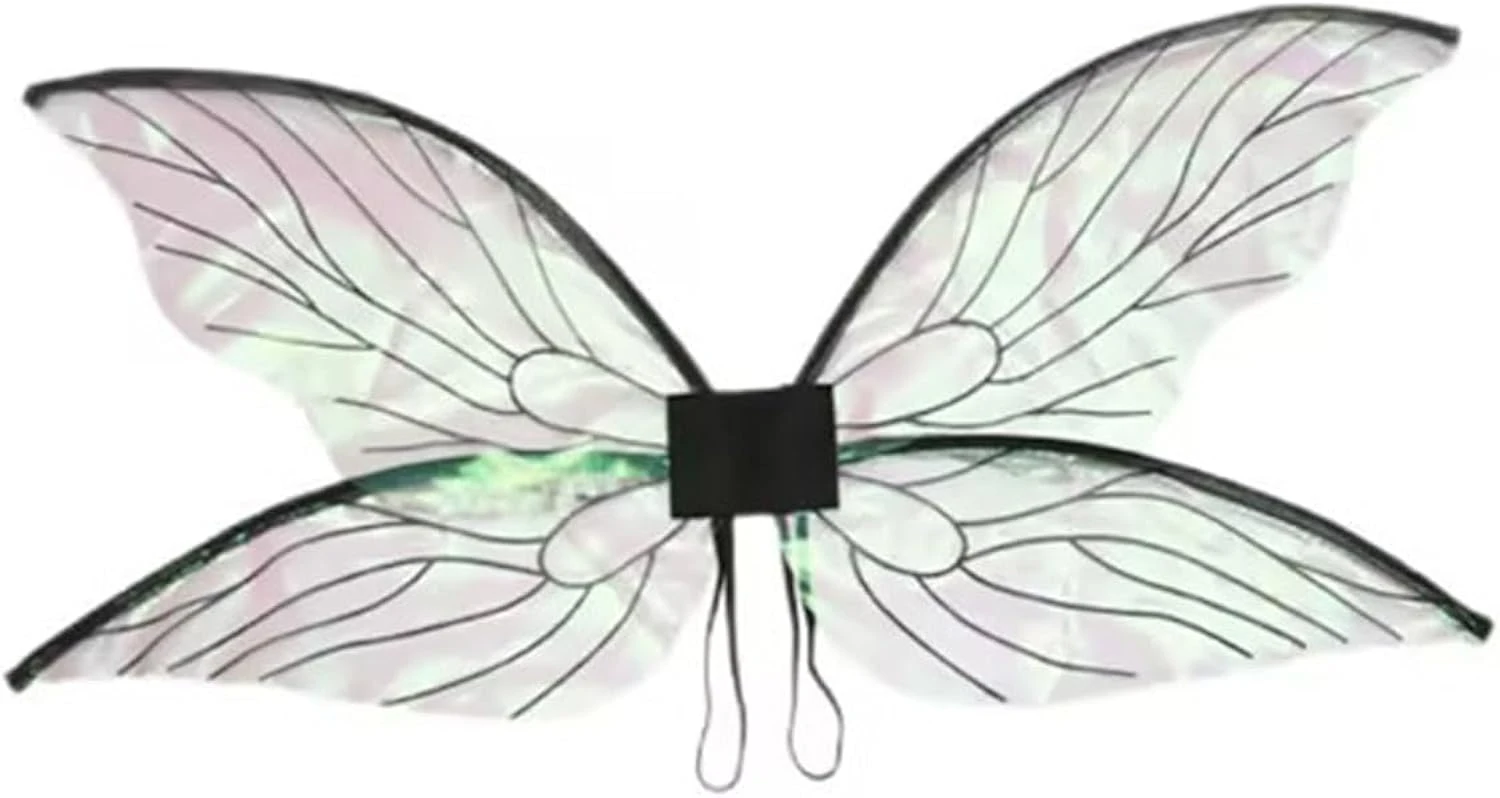 Ailes De Fée Pour Filles Femmes Cosplay Habille-toi Sparkling Transparent White Butterfly Wings Halloween Costume Noël Fave De Noël 3 Ailes De Fée Pour Filles Femmes Cosplay Habille-toi Sparkling Transparent White Butterfly Wings Halloween Costume Noël Fave De Noël