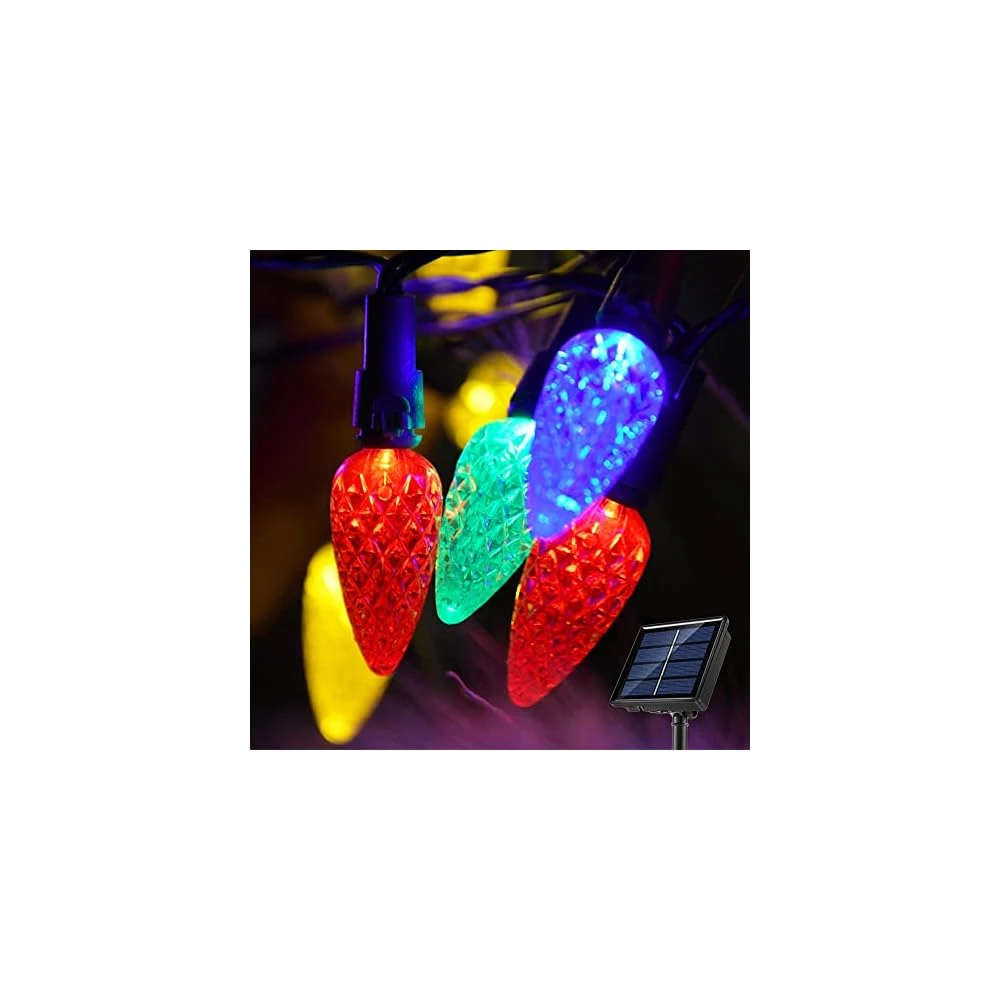 STRAWCOR Fraise Solaire Lumières De Noël En Plein Air, 50LED C6 Fraise Solaire Jardin LED Lumières Arbre De Noël Décorations-Multicolore Solaire Décor De Noël Lumières Pour Arbre, Home Decor 3 STRAWCOR Fraise Solaire Lumières De Noël En Plein Air, 50LED C6 Fraise Solaire Jardin LED Lumières Arbre De Noël Décorations-Multicolore Solaire Décor De Noël Lumières Pour Arbre, Home Decor