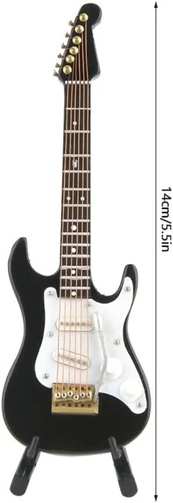 4 Cm Mini En Bois Guitare Électrique Modèle Miniature Arbre De Noël Pendentif Décoration Instrument De Musique Copie Cadeau Ornements Collection Avec Stand 4 Couleur (Black) -Oui || N/A || pearhead 51SSu4VneaS. AC SL1001