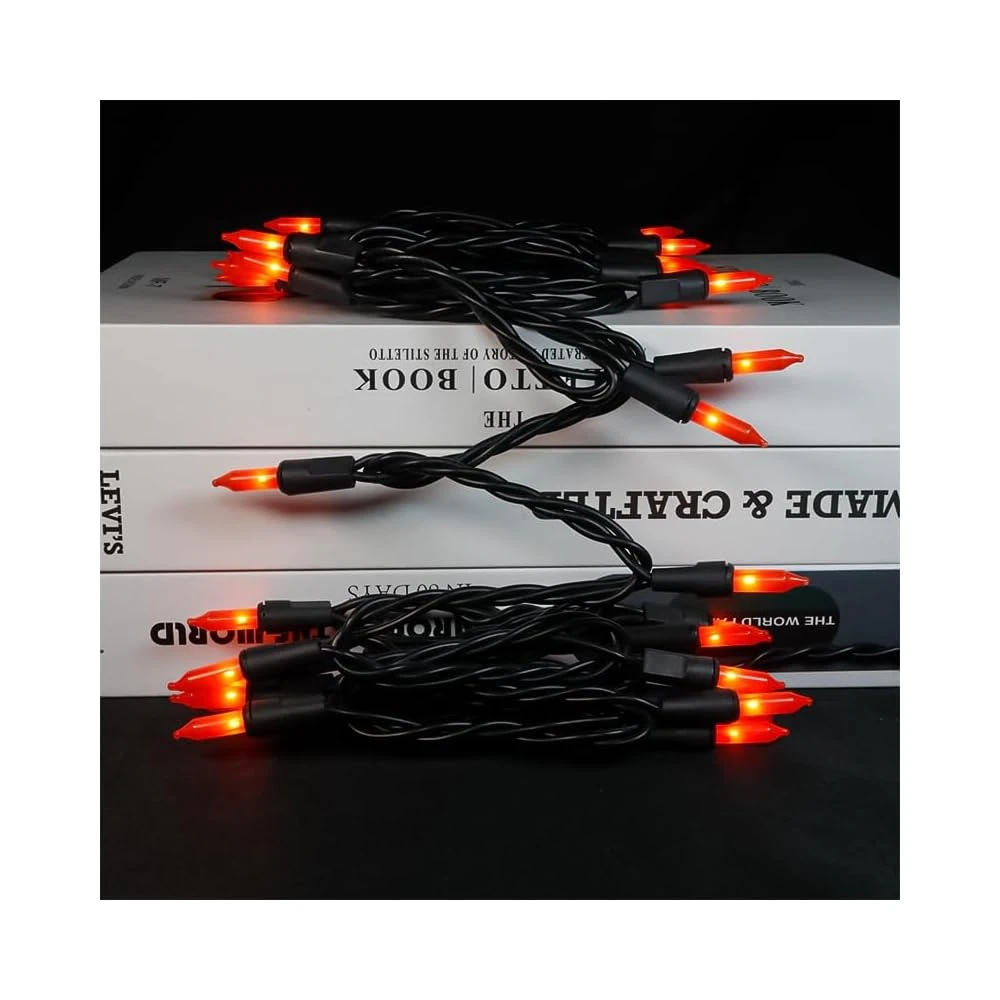 MULTI-SPARKING Éclairage Halloween Extérieur Orange - 35 Count Incandescent Mini Lumières De Noël Pour Décorations Halloween Intérieure Et Extérieure, 8.5 Pieds Fil Noir Halloween String Lights Set 5 MULTI-SPARKING Éclairage Halloween Extérieur Orange - 35 Count Incandescent Mini Lumières De Noël Pour Décorations Halloween Intérieure Et Extérieure, 8.5 Pieds Fil Noir Halloween String Lights Set - Image 3