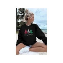 Sweat-shirt De Noël Femmes Joyeux Et Lumineux Chemise Coloré Lettre Imprimé Sweat Casual À Manches Longues Pull Tops -Oui || N/A || pearhead 51X818UngWL. AC SR10001000