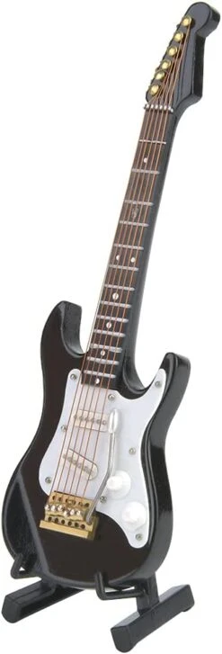 4 Cm Mini En Bois Guitare Électrique Modèle Miniature Arbre De Noël Pendentif Décoration Instrument De Musique Copie Cadeau Ornements Collection Avec Stand 4 Couleur (Black) -Oui || N/A || pearhead 51ZBVaFlxvS. AC SL1001