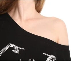 Noël Des Femmes Halloween Off Épaule Squelette Impression T-shirt Drôle Sweats à Manches Longues Hauts 13 Noël Des Femmes Halloween Off Épaule Squelette Impression T-shirt Drôle Sweats à Manches Longues Hauts -Oui || N/A || pearhead 51a dRo3mpL. AC UL1200