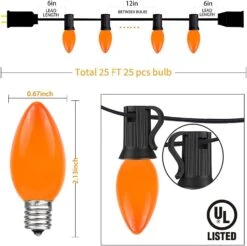 Lumières De Noël En Plein Air Goothy 25Ft, Lumières De Cordes De Noël C7 Avec 27 Ampoules Edison Claires (2 Rechange), Lumières De Patio Suspendues UL Répertoriées Pour Le Décor De Fête De Café Backyard Backyard - Green Wire -Oui || N/A || pearhead 51fSoEPGGSL. AC SL1001