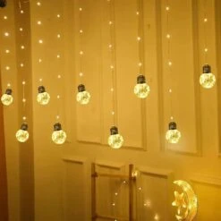 Wishing Ball Rideaux Lumières, 200 LED Edison Style Ampoule Twinkle LED Fenêtre Fées Lumières USB Alimenté Avec Télécommande Pour Noël Halloween Fête De Mariage Intérieur Extérieur Décor à La Maison (Warm White) -Oui || N/A || pearhead 51hGV4pYFNL. AC US1000