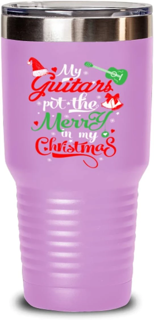Guitar Tumbler - Drôle D'amant De Guitare - Pour Les Guitaristes - Idées De Noël - Mes Guitares Mettent Le Joyeux Dans Mon Noël - 30oz Light Purple 3 Guitar Tumbler - Drôle D'amant De Guitare - Pour Les Guitaristes - Idées De Noël - Mes Guitares Mettent Le Joyeux Dans Mon Noël - 30oz Light Purple