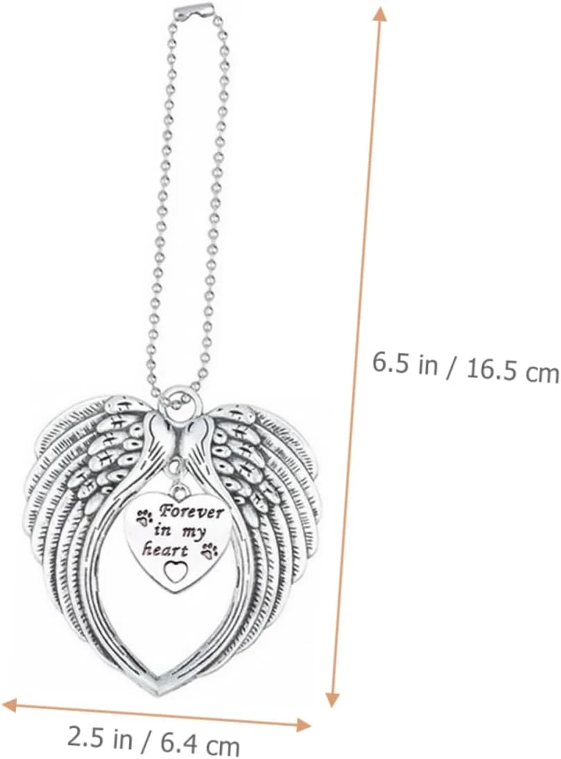 Garneck 2pcs Coeur Ailes Pendentif Voiture Accessoires Animaux Mémorial Décorations Anges Ailes Collier Noël Upside Down Croix Boucles D'oreilles Alliage Argent Ange Aile Charme De Voiture Noël 5 Garneck 2pcs Coeur Ailes Pendentif Voiture Accessoires Animaux Mémorial Décorations Anges Ailes Collier Noël Upside Down Croix Boucles D'oreilles Alliage Argent Ange Aile Charme De Voiture Noël - Image 3