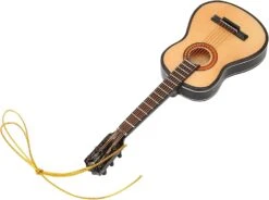Ornement Guitare, Élégant Lifelike Burrs À La Mode Chaîne Libre Lanière Design Décoratif Miniature Guitare Modèle Pour Salon Pour Arbre De Noël
