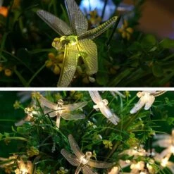 Aolyty Solar Dragonfly String Lights Outdoor, Étanche Solaire Alimenté Fées Lumières, 8 Modes Solaire Décoratif Suspension Lumière Pour Patio Jardin Jardin Décor De Noël (16.4ft 20 LED, Blanc Lumière) -Oui || N/A || pearhead 61 qYLtEbYL. AC SL1003