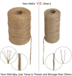 Ficelle De Jute Tenn Well, 300 Pieds 2,32 Mm Ficelle De Jardin Naturel 6 Plis, Ficelle De Ficelle Robuste Pour Le Jardinage, Emballage De Cadeaux, Artisanat, Emballage, Décoration De Noël -Oui || N/A || pearhead 613Po2Ty4QL. AC SL1001