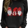 SNKSDGM Femmes Noël Flocon De Neige À Manches Longues Mignon De Noël Sweatshirts Crew Neck Vacances Graphique Pulls Top Tshirt