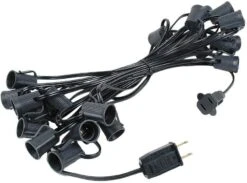 Ensemble De Lumière De Chaîne De Noël Multi-céramique C9 De 25 Pieds - Chaîne De Lumière De Noël Extérieure - - Ampoules De Noël Opaques - Chaîne De Lumière De Ligne De Toit - Lumières De Chaîne D'extérieur - Fil Noir -Oui || N/A || pearhead 615AoPdaOML. AC SL1000