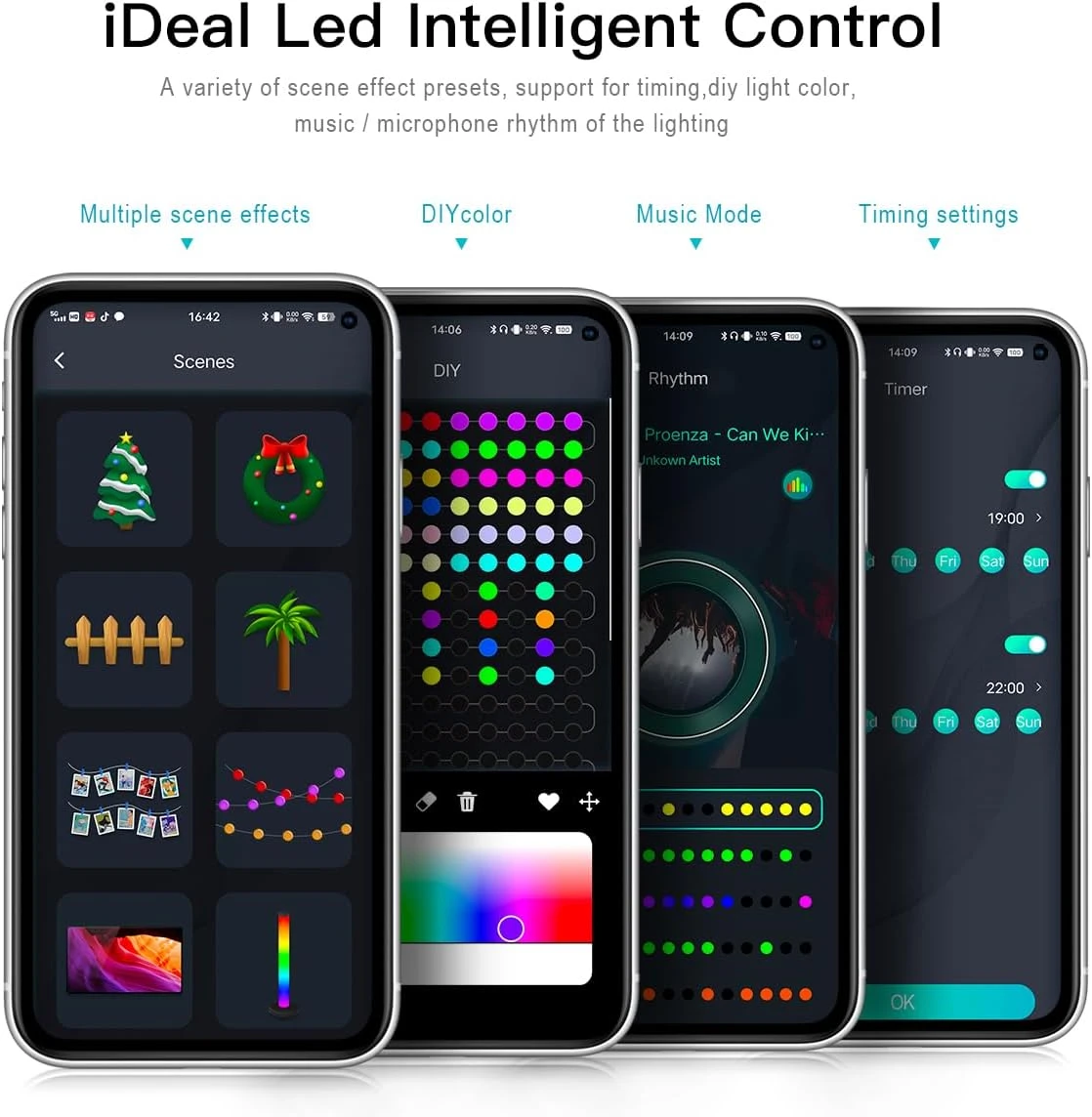 Adressable USB Fairy Lights, 33ft 100LEDs APP Control Twinkle Lights, Intérieur LED String Lights Pour Chambre, Décorations De Noël 7 Adressable USB Fairy Lights, 33ft 100LEDs APP Control Twinkle Lights, Intérieur LED String Lights Pour Chambre, Décorations De Noël - Image 5