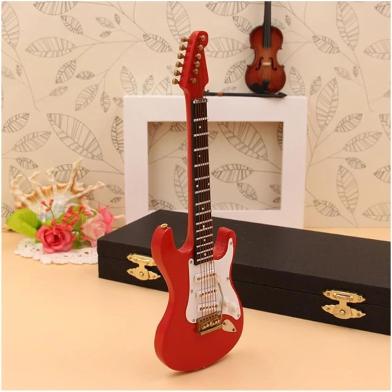 ZAMASS Ornements Musicaux Décoration 14cm Mini Guitare Électrique Modèle Miniature Guitare Réplique Ornements Décoratifs De Noël 4 ZAMASS Ornements Musicaux Décoration 14cm Mini Guitare Électrique Modèle Miniature Guitare Réplique Ornements Décoratifs De Noël - Image 2