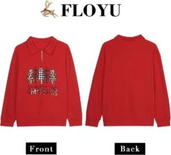 FLOYU Femmes Noël Manches Longues Quartier Zipper Lapel Casual Pullo Top Color Block Sweatshirts 12 FLOYU Femmes Noël Manches Longues Quartier Zipper Lapel Casual Pullo Top Color Block Sweatshirts -Oui || N/A || pearhead 6185AAG7UOL. AC UL1500