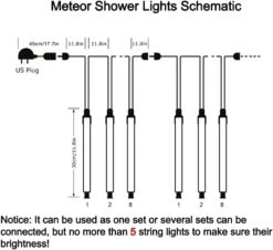 Lumières De Noël Attenantes à L'extérieur, Lumières De Douche De Météore 12 Pouces 8 Tubes Pluie Tombante Pluie Tombant Sur La Neige Lumières D'icônes En Cascade Pour Arbre De Noël, Décorations De Noël à L'extérieur, Luces De Navidad Para Extérieur ( Blanc ) 16 Lumières De Noël Attenantes à L'extérieur, Lumières De Douche De Météore 12 Pouces 8 Tubes Pluie Tombante Pluie Tombant Sur La Neige Lumières D'icônes En Cascade Pour Arbre De Noël, Décorations De Noël à L'extérieur, Luces De Navidad Para Extérieur ( Blanc ) -Oui || N/A || pearhead 618JOIXCYpL. AC SL1001