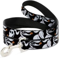 Boucle-Bas Chien Laisse Cauchemar Avant Noël Zéro Citrouille Expressions 6 Pieds Long 1.0 Pouce Large