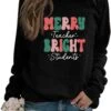 Sweatshirts Pour Femmes Merry Enseignant Bright Étudiants Imprimé Pulls À Manches Longues Drôle De Noël Enseignant Chemises -Oui || N/A || pearhead 61AURcgU3tL. AC UL1500
