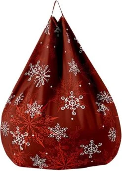 Lukery Bean Sac Chaise Couverture Pour Enfants Adultes, Flocon De Neige De Noël Farci Animal Stockage Beanbag (No Filler) Rond Confortable Stuffable Bean Sac Lazy Canapé Pour Salon (XL/39.4x47.2'',Red)