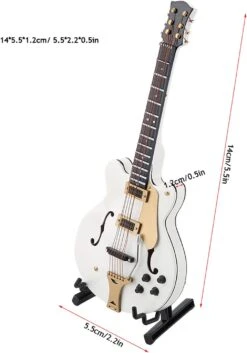 5.5in Blanc Miniature Guitare Électrique Réplique Avec Boîte Instrument Modèle Ornement Cadeau De Noël -Oui || N/A || pearhead 61Bg60QosL. AC SL1500