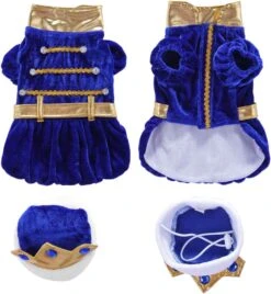 Costume De Chien Prince Costume D'Halloween Pour Petits Chiens Moyens Costume D'animal Avec Couronne En Saphir Pour Halloween Noël Fête D'anniversaire -Oui || N/A || pearhead 61C665aB25L. AC SL1001