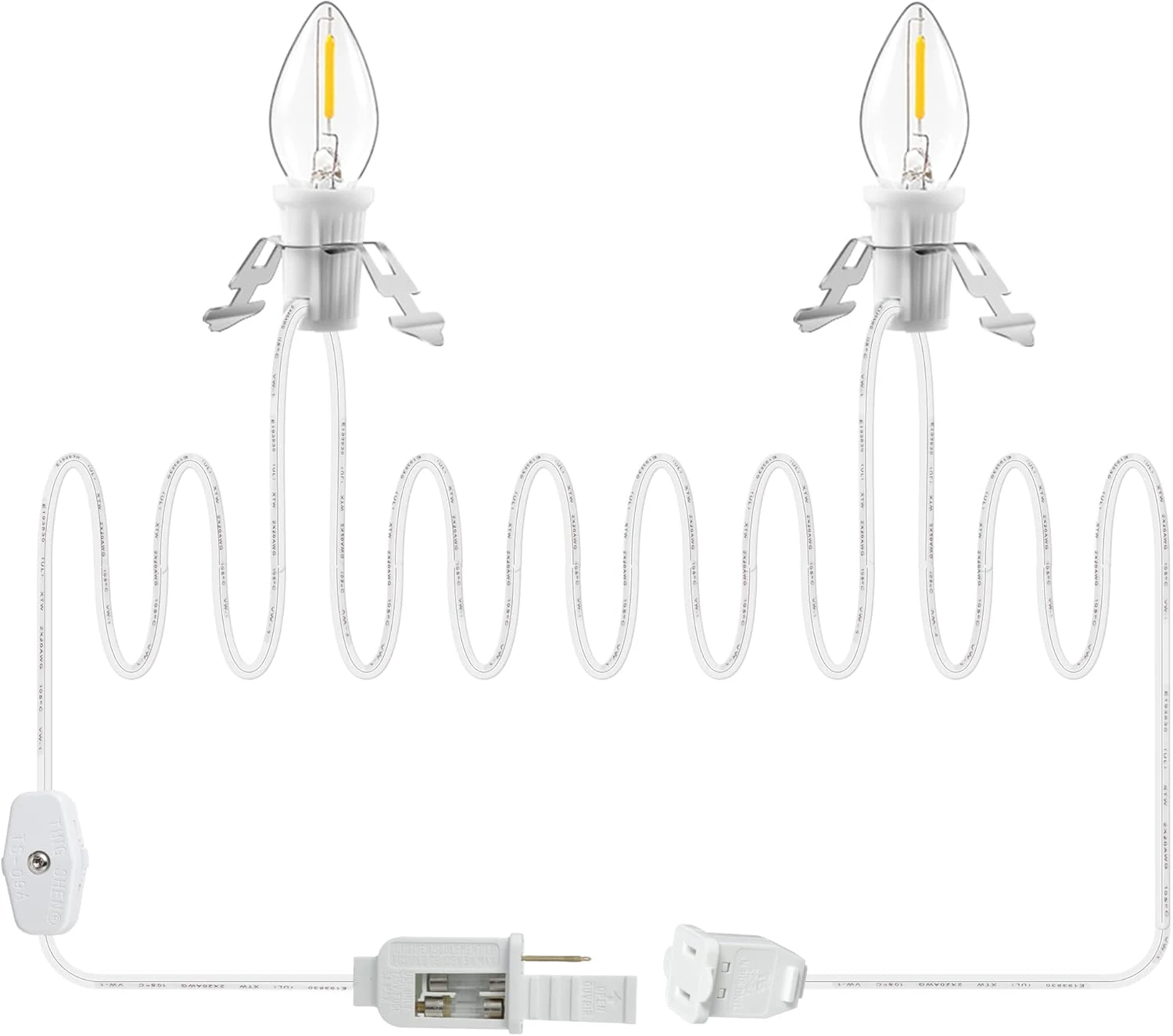 Cordon D'accessoires En Méon Avec Deux Ampoules LED, Lumière De L'artisanat De Noël à Moule Soufflé Avec Sortie Et Prise, Ampoule De Fusible De Rechange C7 Accessoires De Village De Noël Lumières De Chaîne Intérieure Blanche ( 1 Paquet ) 3 Cordon D'accessoires En Méon Avec Deux Ampoules LED, Lumière De L'artisanat De Noël à Moule Soufflé Avec Sortie Et Prise, Ampoule De Fusible De Rechange C7 Accessoires De Village De Noël Lumières De Chaîne Intérieure Blanche ( 1 Paquet )