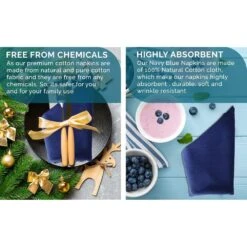 Bleu Marine Ensemble De 12 Serviettes De Coton 18x18 Pouce Lavable Tous Les Jours Utilisation Avec Mitered Corners 100% Pur Naturel Coton Tissu Serviette Pour Dîner Mariages Parties Noël Restaurants Hôtels Utilisation -Oui || N/A || pearhead 61CIUlnkILL. AC US1000