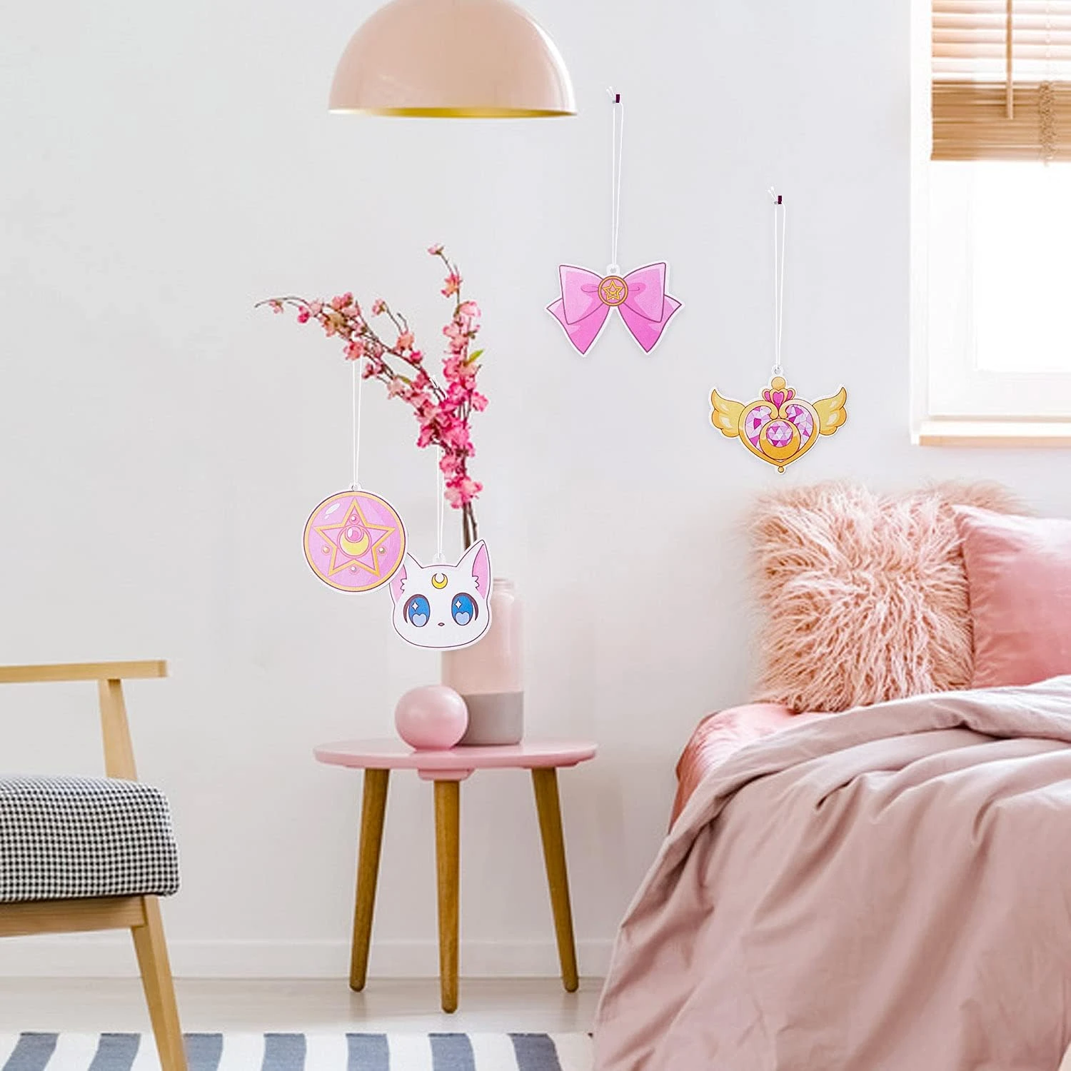 4Pcs Voiture Air Freshener Encens Chips, Voiture Rétroviseur Miroir Pendentif, 4 Styles Et Senteurs Suspendu Ornement Vent Décoration De Noël Mignon Aromatique Accessoires Pour Voiture Maison Parti Fournitures Christams Cadeau (C-Kawaii Pink) 7 4Pcs Voiture Air Freshener Encens Chips, Voiture Rétroviseur Miroir Pendentif, 4 Styles Et Senteurs Suspendu Ornement Vent Décoration De Noël Mignon Aromatique Accessoires Pour Voiture Maison Parti Fournitures Christams Cadeau (C-Kawaii Pink) - Image 5