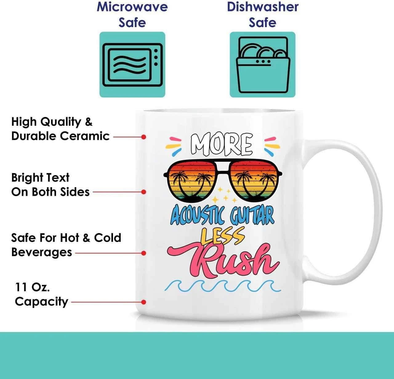 Bemrag Beak Funny Acoustic Guitar Gift, Un Cadeau De Noël Idéal Pour Les Amateurs De Guitare - Plus Guitare Acoustique & Moins Rush Citation Sur 11 Oz White Ceramic Coffee Mug 9 Bemrag Beak Funny Acoustic Guitar Gift, Un Cadeau De Noël Idéal Pour Les Amateurs De Guitare - Plus Guitare Acoustique & Moins Rush Citation Sur 11 Oz White Ceramic Coffee Mug - Image 7