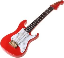 DZDZDZ Mini Instrument De Musique Modèle 14cm Mini Guitare Électrique Modèle Miniature Guitare Réplique De Noël Décoratifs Ornements