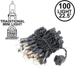 Lumières De Nouveauté Luminaires De Cordes De Noël Incandescentes Claires - Ensemble De Lumière Intérieur / Extérieur Répertorié UL Avec 100 Mini Ampoules Pour Arbre De Noël, Terrasse, Décoration De Mariage Et Plus - ( Fil Noir, 22 'long ) -Oui || N/A || pearhead 61GzSITijkL. AC SL1150