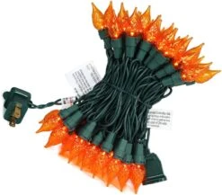 Orange Lumières Halloween Guirlandes 19ft 70 LED C5 Lumières De Noël Lumières D'Halloween Branchez Pour Intérieur Et Extérieur Utilisation, UL Certifié Parfait Pour Halloween, Thanksgiving, Et Décor De Noël