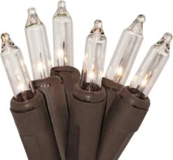 612 Vermont 35 Clear Mini Noël String Lights Sur Cordon En Fil Brun, UL Approuvé Pour L'usage Intérieur Seulement, 9 Pieds De Longueur éclairée, 10 Pieds De Longueur Totale