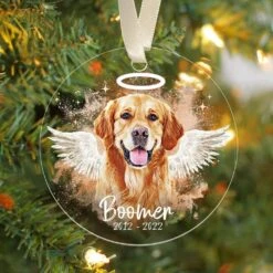 Personnalisé Animal Domestique Mémorial Ornement De Noël, Personnalisé Photo Ornement D'animal De Compagnie, Ange Ailes Chien Perte De Chat Cadeau Ornement De Mémoire, Pet Sympathy Cadeau Pour Perte De Chien Chat, Pet Souvenir Acrylique Ornement -Oui || N/A || pearhead 61K6vmRlBfL. AC US1000 1