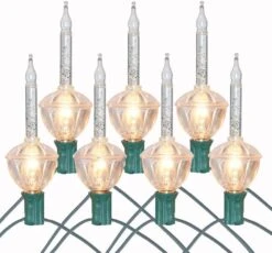 Noël Bubble Lights Set De 9 Silver Bubble Lights, 8.8Ft Traditionnel Bubble Light Avec 10 Silver Glitter Bubble Bulbs(1 Spare), Vintage Bubble Lights Pour Vacances Éclairage De Noël, Green Wire -Oui || N/A || pearhead 61LFhX9U0oL. AC SL1001