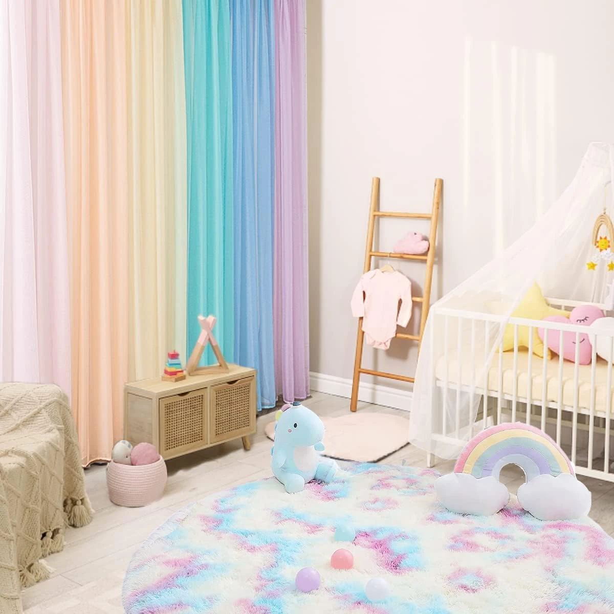 Yancorp 6 Panneaux Rideaux De Cisaillement Décoration De La Fenêtre Arc-en-ciel Raisins De La Voile 63 Pouces Enfants Filles Garçons Fête Fave De La Fête Noël Salle De Classe Décoration Chambre Retour ( Macaron, ( W40 X L84 ) X 6 Panneaux ) 4 Yancorp 6 Panneaux Rideaux De Cisaillement Décoration De La Fenêtre Arc-en-ciel Raisins De La Voile 63 Pouces Enfants Filles Garçons Fête Fave De La Fête Noël Salle De Classe Décoration Chambre Retour ( Macaron, ( W40 X L84 ) X 6 Panneaux ) - Image 2