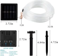 Lumières De Corde Solaire GIGALUMI, 2 Pack Lumières De Corde Solaire En Extérieur Avec 100 LED, 35,7 Pieds 8 Modes Lumières De Cordes Solaires En Extérieur Pour Jardin Clôture De Terrasse Décorations De Noël De Fête De Patio -Oui || N/A || pearhead 61NN9fMRf4L. AC SL1200