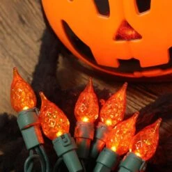 Orange Lumières Halloween Guirlandes 19ft 70 LED C5 Lumières De Noël Lumières D'Halloween Branchez Pour Intérieur Et Extérieur Utilisation, UL Certifié Parfait Pour Halloween, Thanksgiving, Et Décor De Noël -Oui || N/A || pearhead 61NlWfR7MpL. AC SL1000