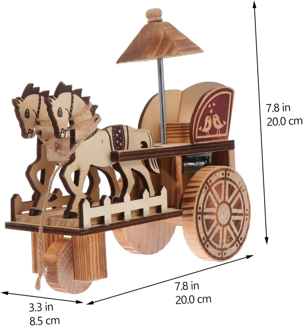 ARTIBETTER Mechanic Gift 1 Pc En Bois Carriage Modèle De Noël Décor Miniture Décoration Vintage Main Musical Boxes Éducatif En Bois Remonter Musique Carriage Classique Voiture Modèle Musique 7 ARTIBETTER Mechanic Gift 1 Pc En Bois Carriage Modèle De Noël Décor Miniture Décoration Vintage Main Musical Boxes Éducatif En Bois Remonter Musique Carriage Classique Voiture Modèle Musique - Image 5