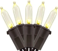 Lumières De Noël LED Blanches Chaudes YULETIME Avec Fil Brun, 66 Pieds 200 Unités De Lumière De Chaîne De Vacances LED Certifiée UL ( Blanc Chaud - Fil Brun )