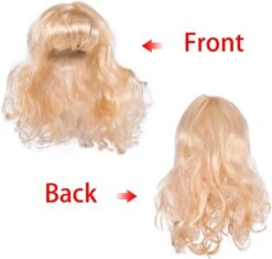 Miayon Chien Chat Cosplay Perruque Longue Blonde Cheveux Bouclés Avec Réglable Élastique Bandes Animaux Perruques Pour Halloween, Noël, Festivals, Pet Cosplay Costumes Accessoires Pour Chien Chat (Blond) -Oui || N/A || pearhead 61R018aCHL. AC SL1500