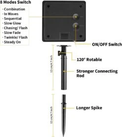 Feux Solaires SOLARBABY, 8 Modes Feux Solaires Décoratifs De Noël Extérieur Imperméable 200 Led Solar Fairy Lights Blanc Pour La Maison Jardin Mariage Patio Party Holiday-2 Pack -Oui || N/A || pearhead 61RF0nyKE5L. AC SL1500
