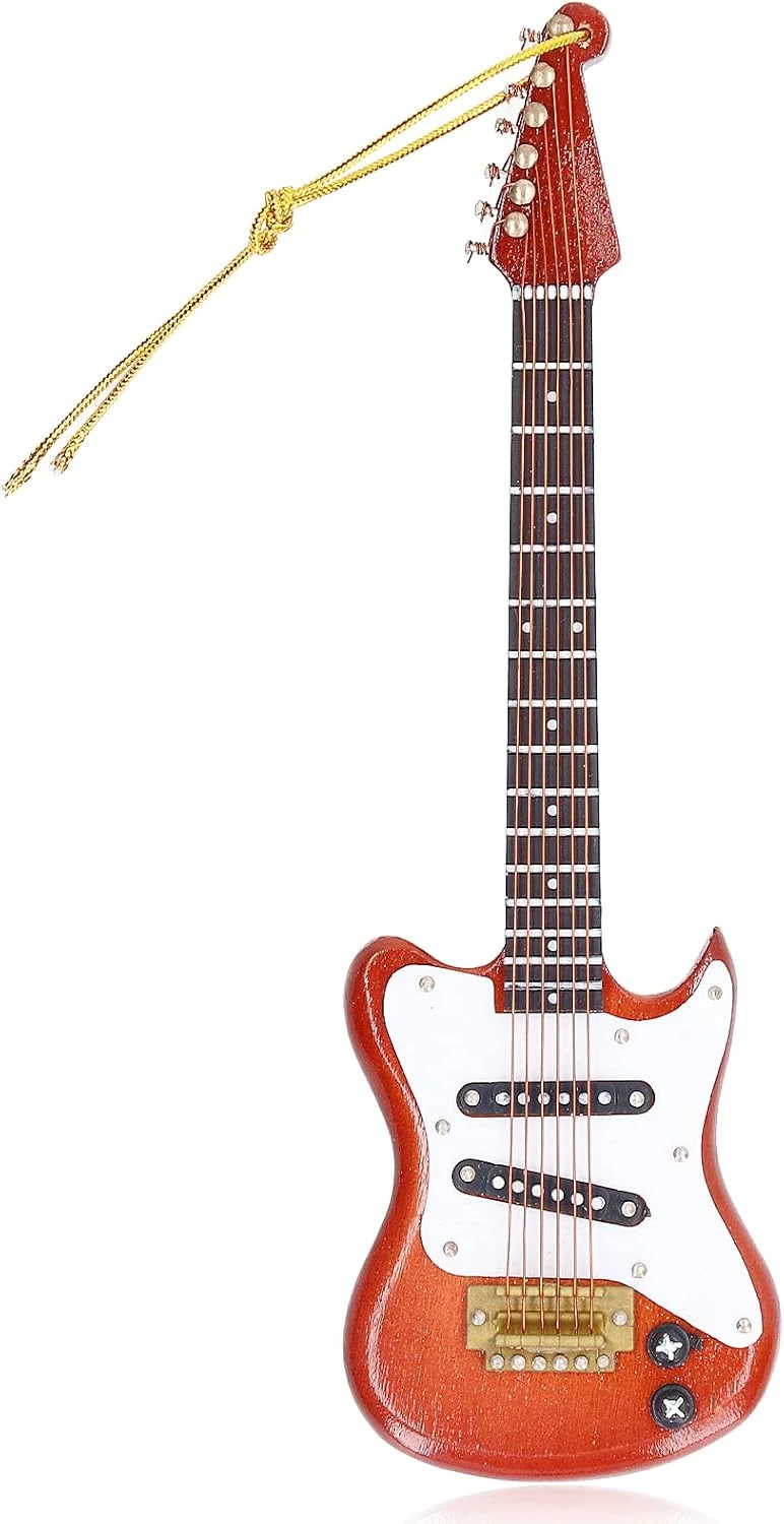 Agatige 5.9in Mini Modèle De Guitare, Instrument De Musique Miniature Avec Corde D'Or Pour Noël, Graduation, Anniversaires 3 Agatige 5.9in Mini Modèle De Guitare, Instrument De Musique Miniature Avec Corde D'Or Pour Noël, Graduation, Anniversaires