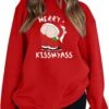 MCILLO Merry Kiss My Ass Sweat Pour Femmes Casual À Manches Longues Crew Neck Pullover Graphique De Noël Tops -Oui || N/A || pearhead 61SOUQ0wY2L. AC UL1500