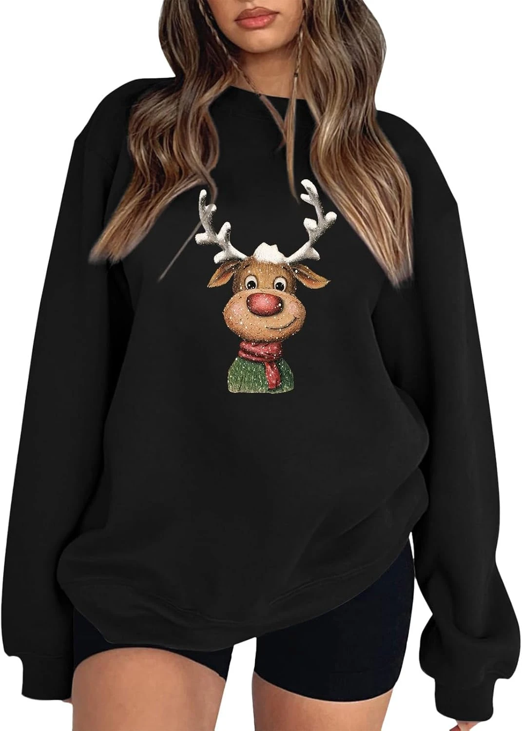 SNKSDGM Femmes Plaid Noël À Manches Longues Mignon De Noël Sweatshirts Crew Neck Mignon Pull Top Tee Shirts Top 5 SNKSDGM Femmes Plaid Noël À Manches Longues Mignon De Noël Sweatshirts Crew Neck Mignon Pull Top Tee Shirts Top - Image 3